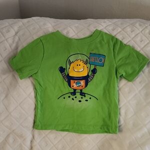 Green Kids Shirt with Astronaut Design